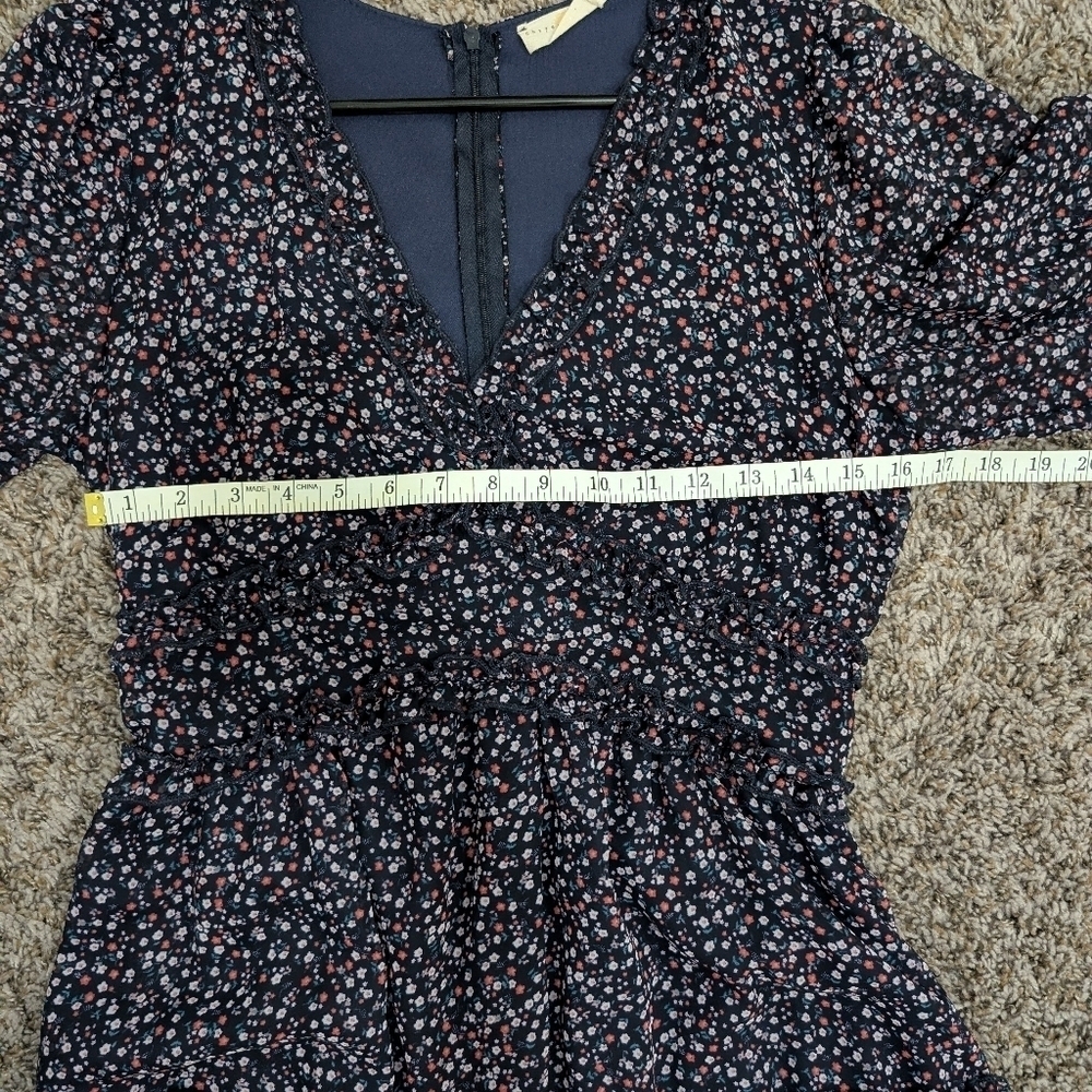 Chrysanthemum Floral Ruffle Mini Dress  - Picture 5 of 6